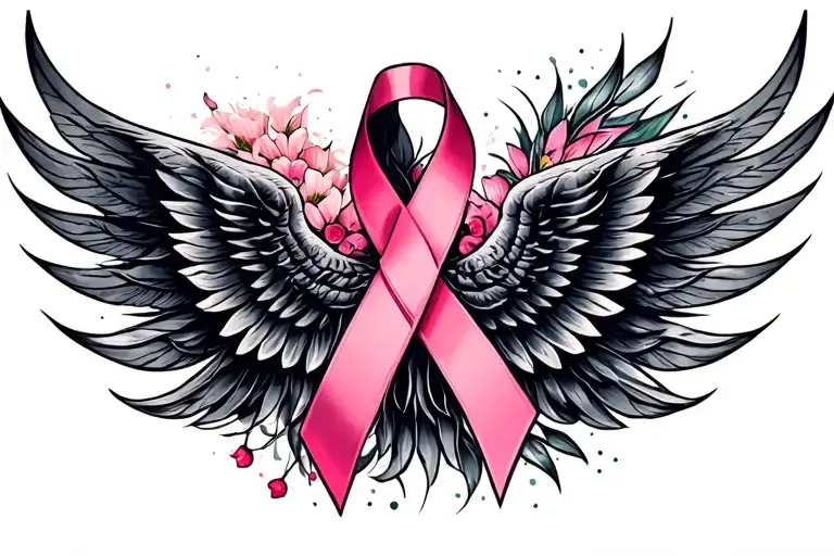 breast cancer symbol tattoo design idea