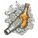 nitros bottle under torn ripped skin tattoo design idea