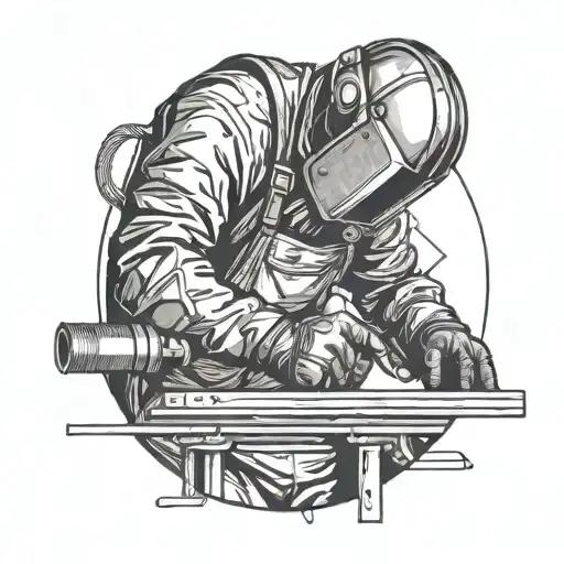 welder of metallic structures tattoo design idea