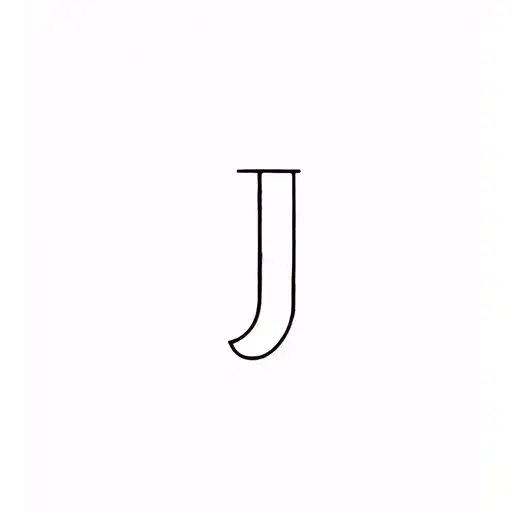 hidden j written tattoo design idea