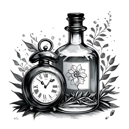 Time In A Bottle tattoo design idea