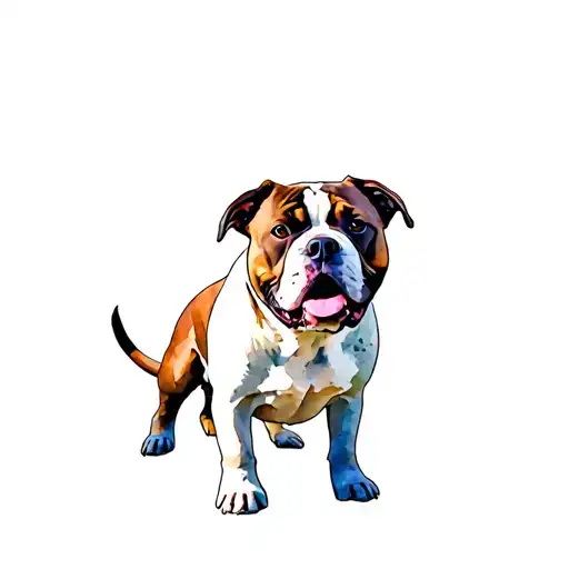 perro american bully dog tattoo design idea