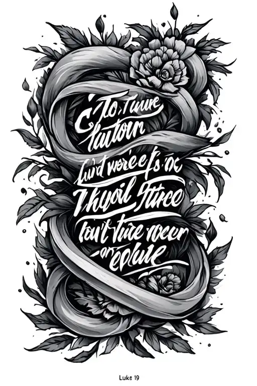 Luke 10:19 Bible verse intertwined tattoo design idea