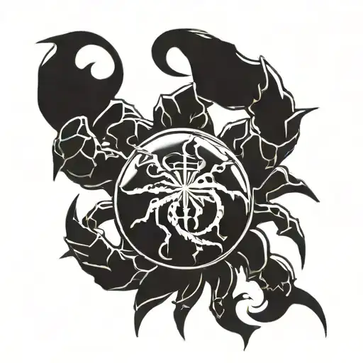 Scorpio star sign compas tattoo design idea