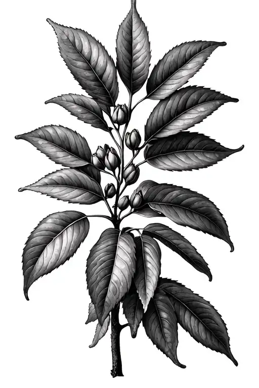 Fig Tree budding leaves tattoo design idea