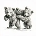 bear cubs playing tattoo design idea