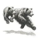 bear cubs playing tattoo design idea