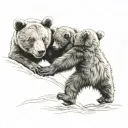 bear cubs playing tattoo design idea