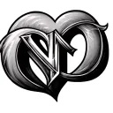 letters N J in heart infinity tattoo design idea