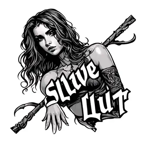 Slave slut sign tattoo design idea
