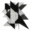 abstract geometry with negative space  tattoo design idea