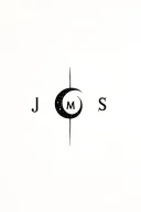 small eclipse with hidden letters J,M,S tattoo design idea