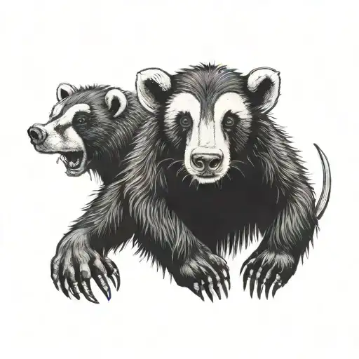 ape mouse bear badger tattoo design idea
