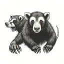 ape mouse bear badger tattoo design idea