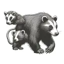 ape mouse bear badger tattoo design idea