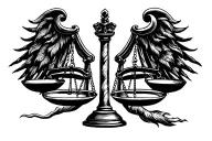 Tyr justice scales tattoo design idea