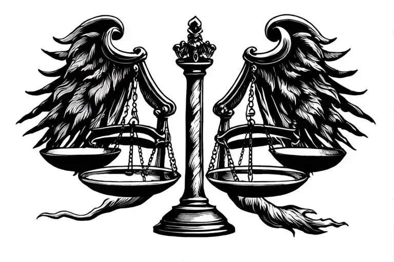 Tyr justice scales tattoo design idea