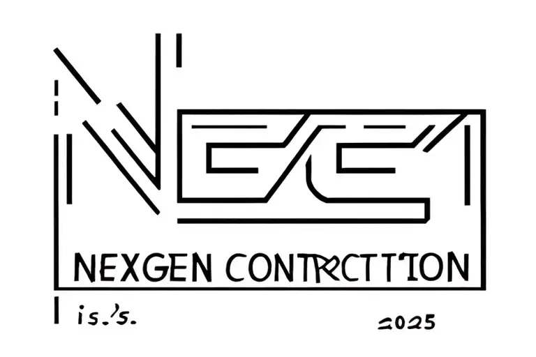 "Nexgen Construction is. 2025" unique logo tattoo design idea