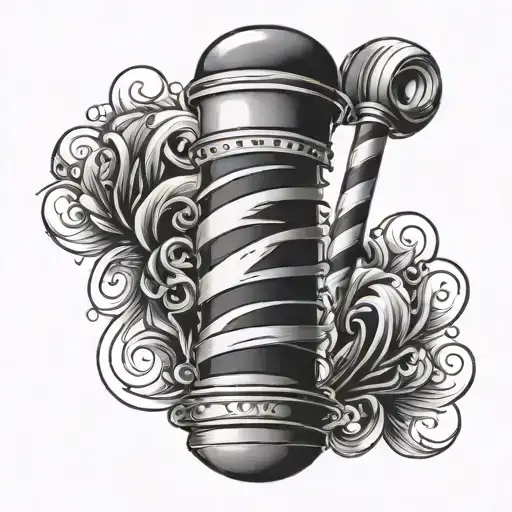 barber pole tattoo design idea