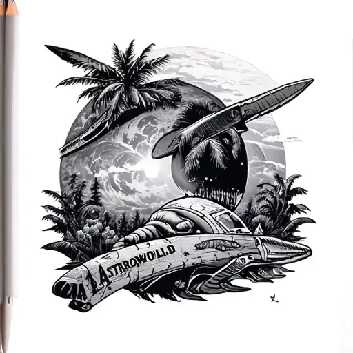 Astroworld tattoo design idea