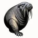 Walrus tattoo design idea