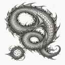 A mathematical equation forming the shape of a dragon's tail tattoo design idea