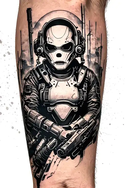 cyberpunk 2077 Cyberware forearm tattoo design idea