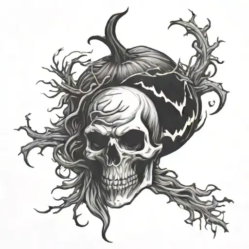A dark and twisted interpretation of a beloved Halloween tradition tattoo design idea