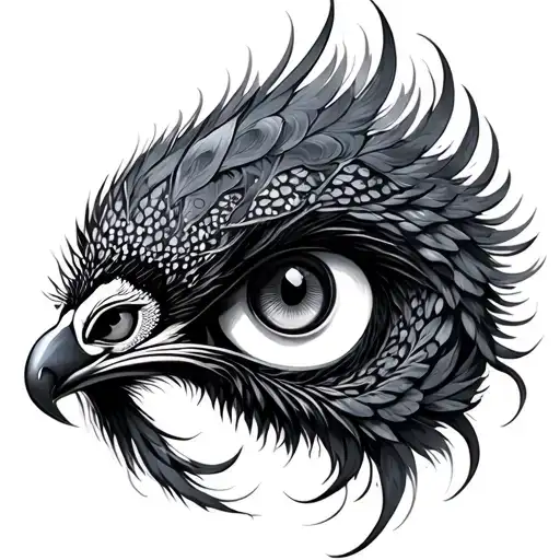 Gueixa Mascara Oni Pavão tattoo design idea