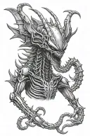 xenomorph Alien king tattoo design idea