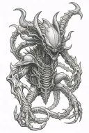 xenomorph Alien king tattoo design idea