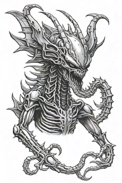xenomorph Alien king tattoo design idea