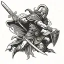 Irish warrior wielding a sword tattoo design idea