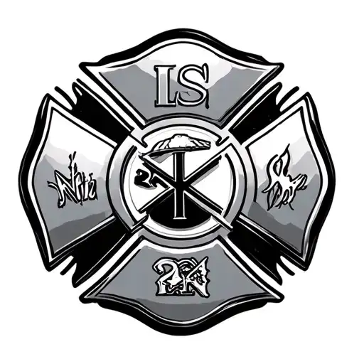 Firefighter Maltese Cross tattoo design idea