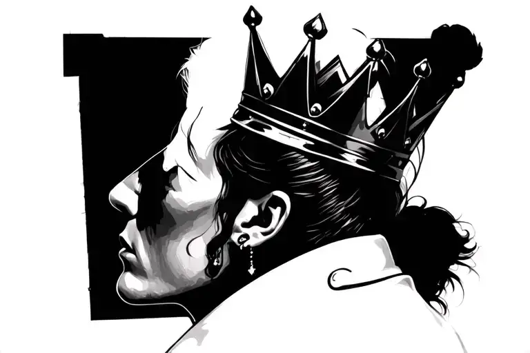 Lenny Lula Bowie with crowns tattoo design idea