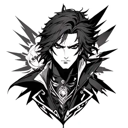 From the anime JJBA star but in cybersygilism style tattoo design idea