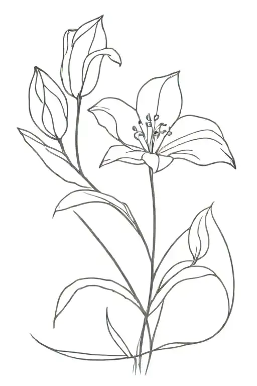 parkinsons tulip flower, forget me not flower, dementia symbol tattoo design idea