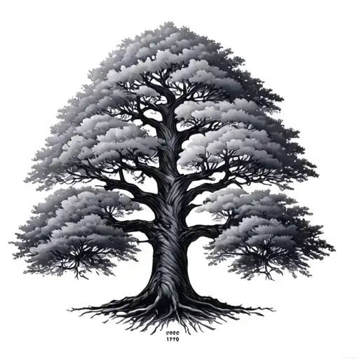 family tree with years 1970,1988,1990,1992,1995,1998,2002 tattoo design idea