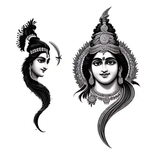 Arjun + Karan + Krishna Symbol Made tattoo design idea