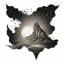 ANNUBIS GUERRERO WITH SUNRISE BACKGROUND tattoo design idea