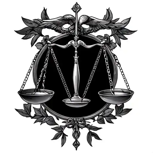 libra scale weighting sins and forgiveness  tattoo design idea