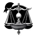 libra scale weighting sins and forgiveness  tattoo design idea