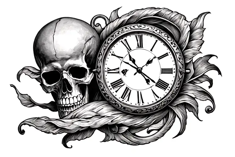 memento mori clock forearm tattoo tattoo design idea