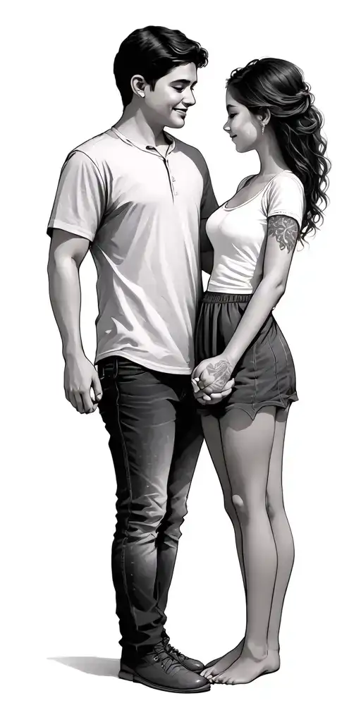 father daughter holding hands tattoo design idea