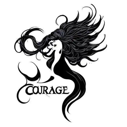 strength, fierce, female, ambition, courage tattoo design idea
