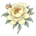 peony flower tattoo design idea