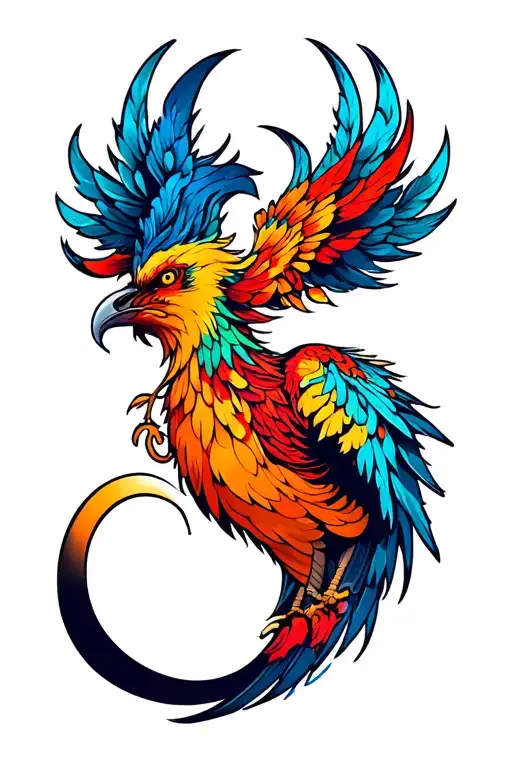 semicolon phoenix tattoo design idea