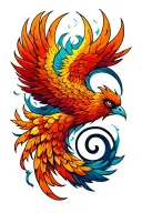 semicolon phoenix tattoo design idea