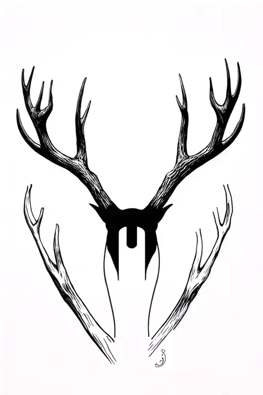 "02-2225" antler R finger tattoo tattoo design idea