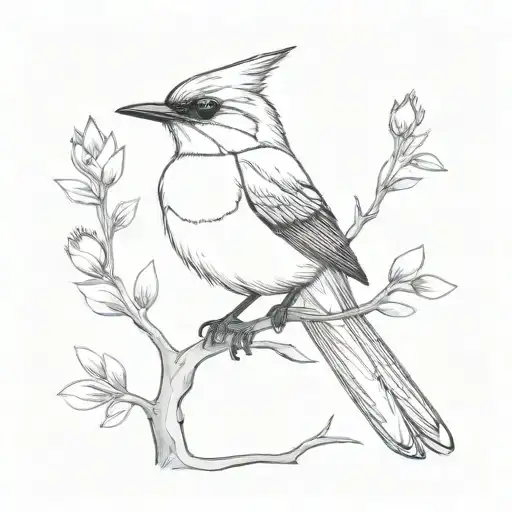 willy wagtail no shading fine line white  tattoo design idea